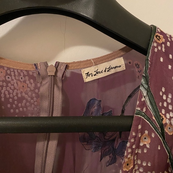 NWT For Love And Lemons Purple Floral Cleo Dress sz XS - Picture 7 of 12